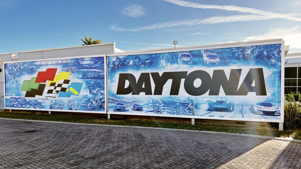 Entrance walls at Daytona International Speedway
